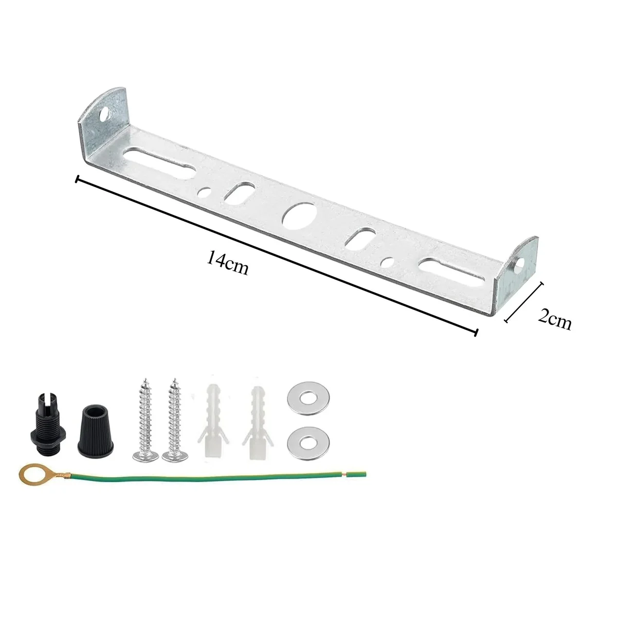 140mm ceiling bracket metal with plating, riveted construction and earth tag, suitable for 5kg chandelier
