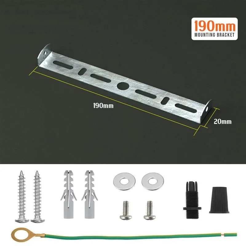 190mm metal ceiling rose bracket with riveted construction, suitable for hanging light fixtures.