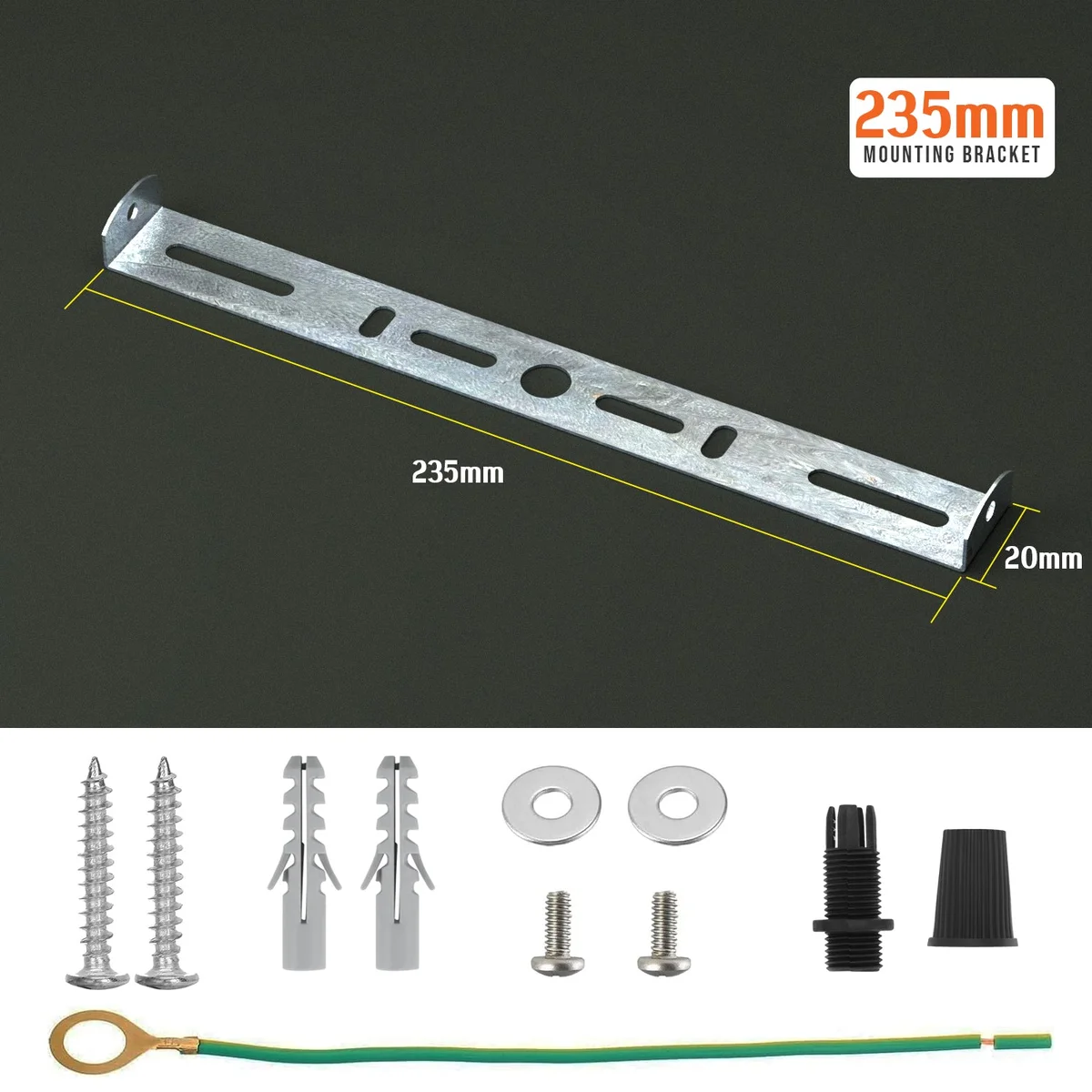 235mm metal ceiling rose bracket with riveted construction and earth tag, ideal for hanging chandeliers