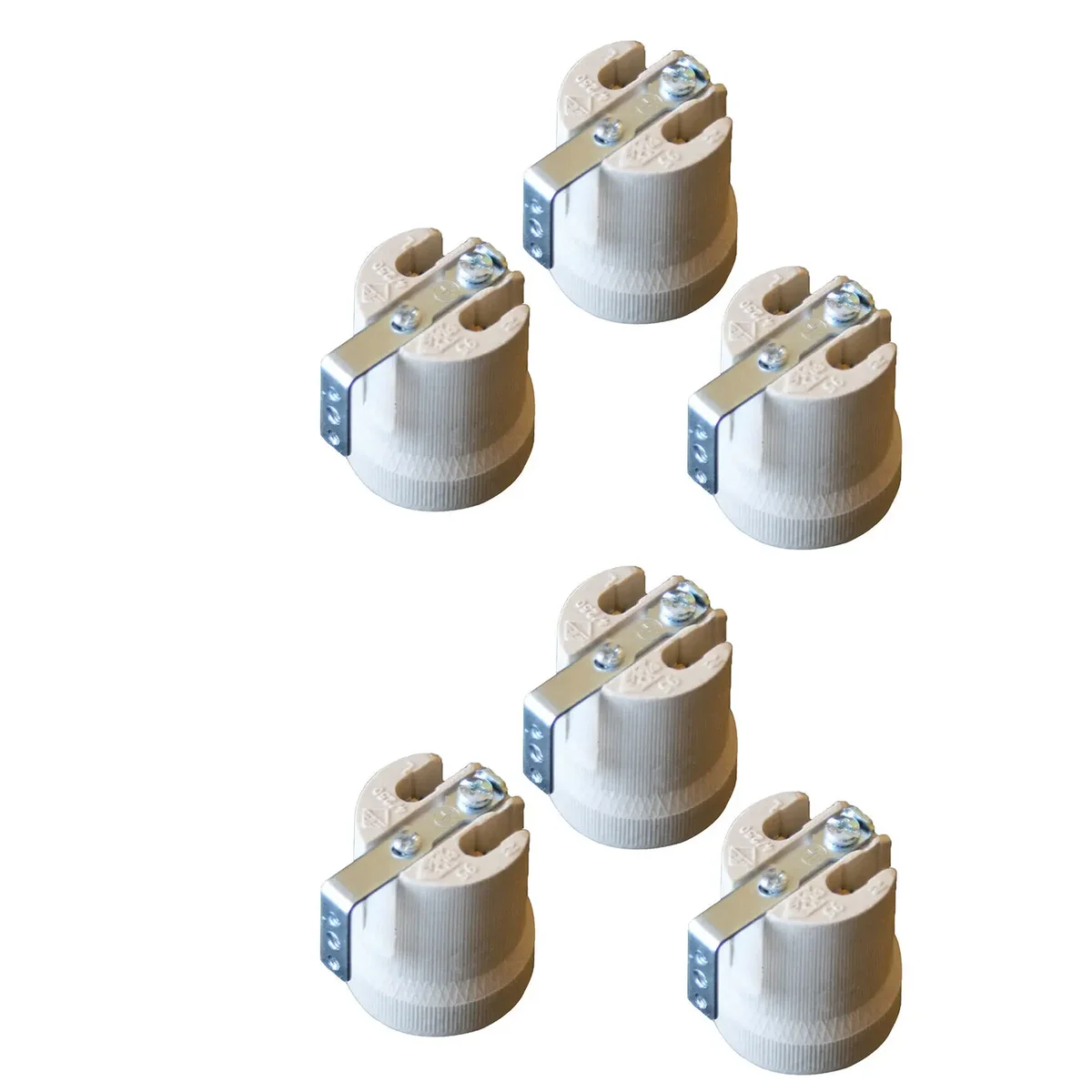 White ceramic vintage heat bulb holder, E27 screw socket for indoor lamp holder, 60W max, metal and porcelain construction.