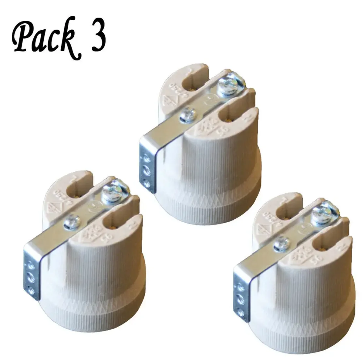 White vintage ceramic heat bulb holder with E27 screw base, suitable for 60W bulbs, metal body and porcelain heat-resistant shell.