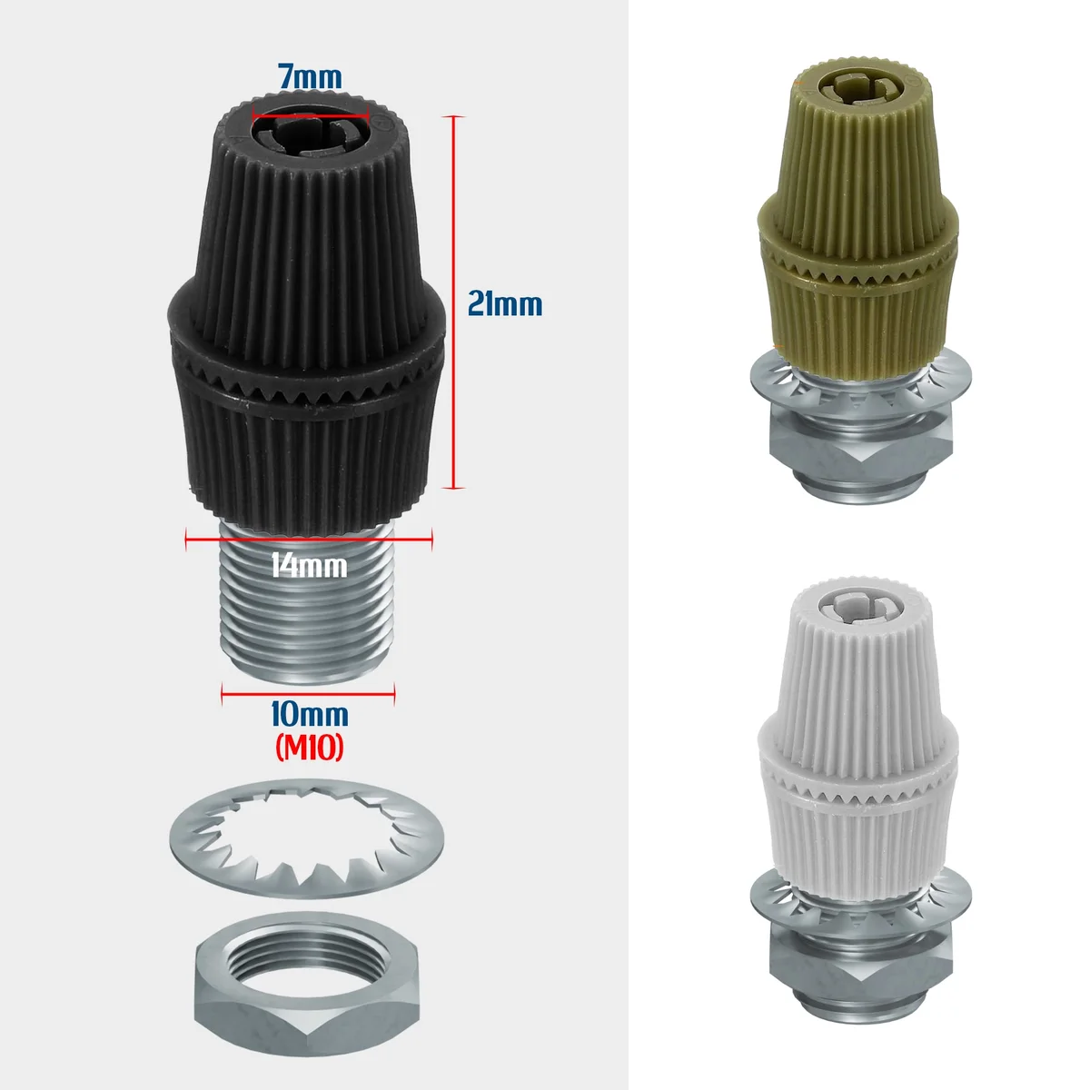 M10 plastic cord grip strain relief for pendant lighting, small threaded plug securing cable