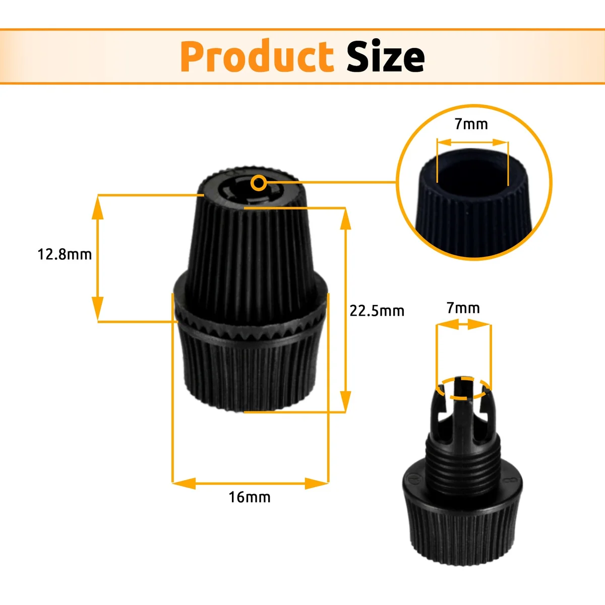 M10 plastic cord grip in UV‑stabilised plastic, showing its female thread and hand‑tightening for pendant lighting.