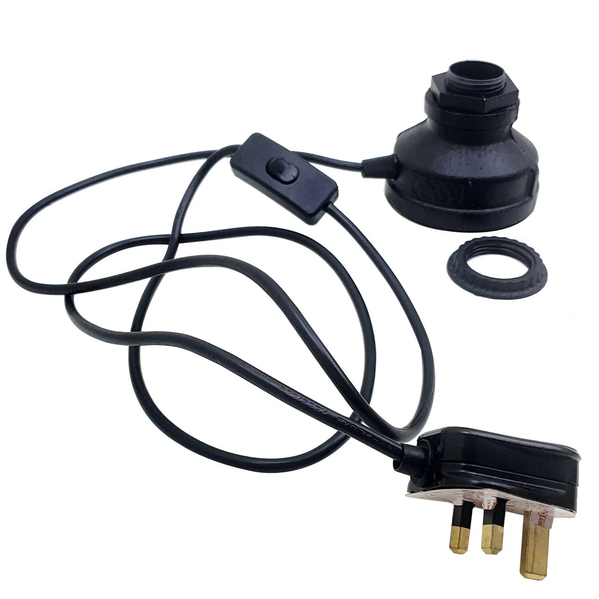 Antique brass table lamp with metal wire cage and natural metal lampshade, suited for indoor lighting.