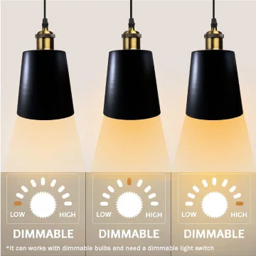 Black vintage industrial ceiling light with three metal shades hanging from a ceiling rose.