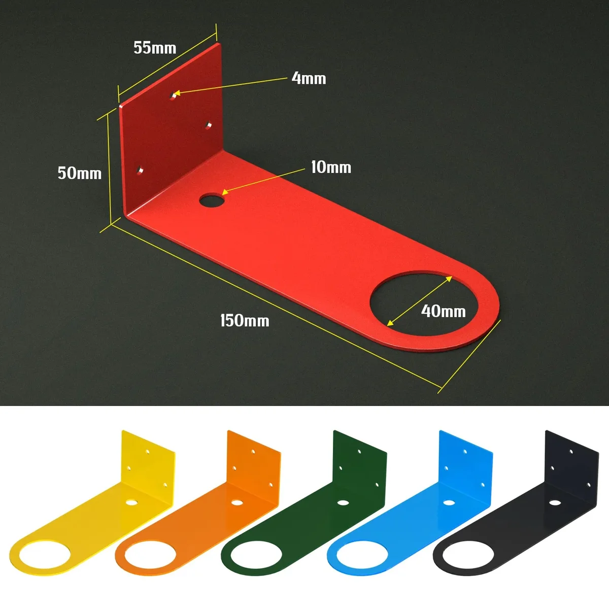 E27 socket mounting plate, white metal with mounting ring, 15 cm long, 5.5 cm wide, 5 cm high.