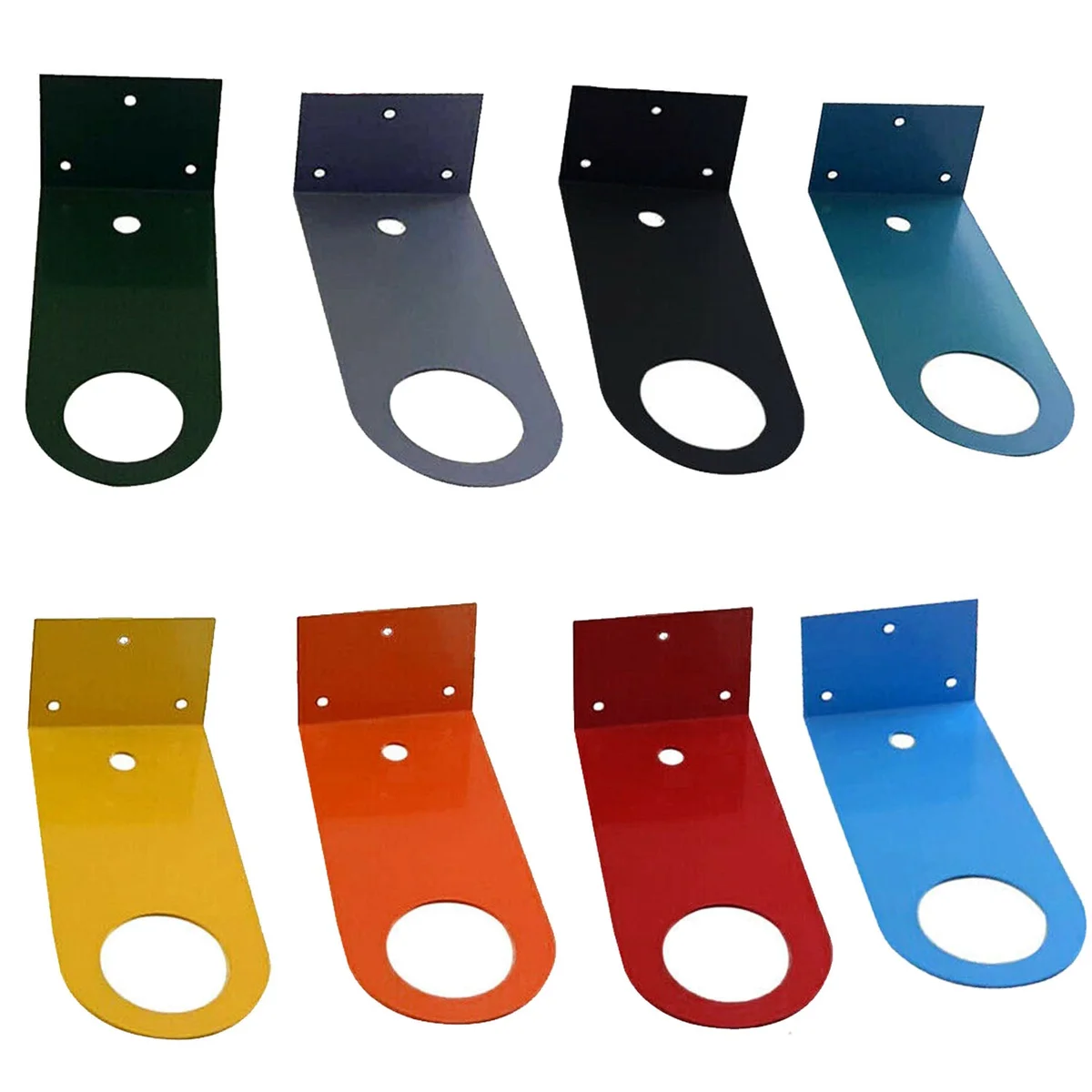 E27 socket compatible wall support plate in multiple colours, slim rectangular design with mounting ring.