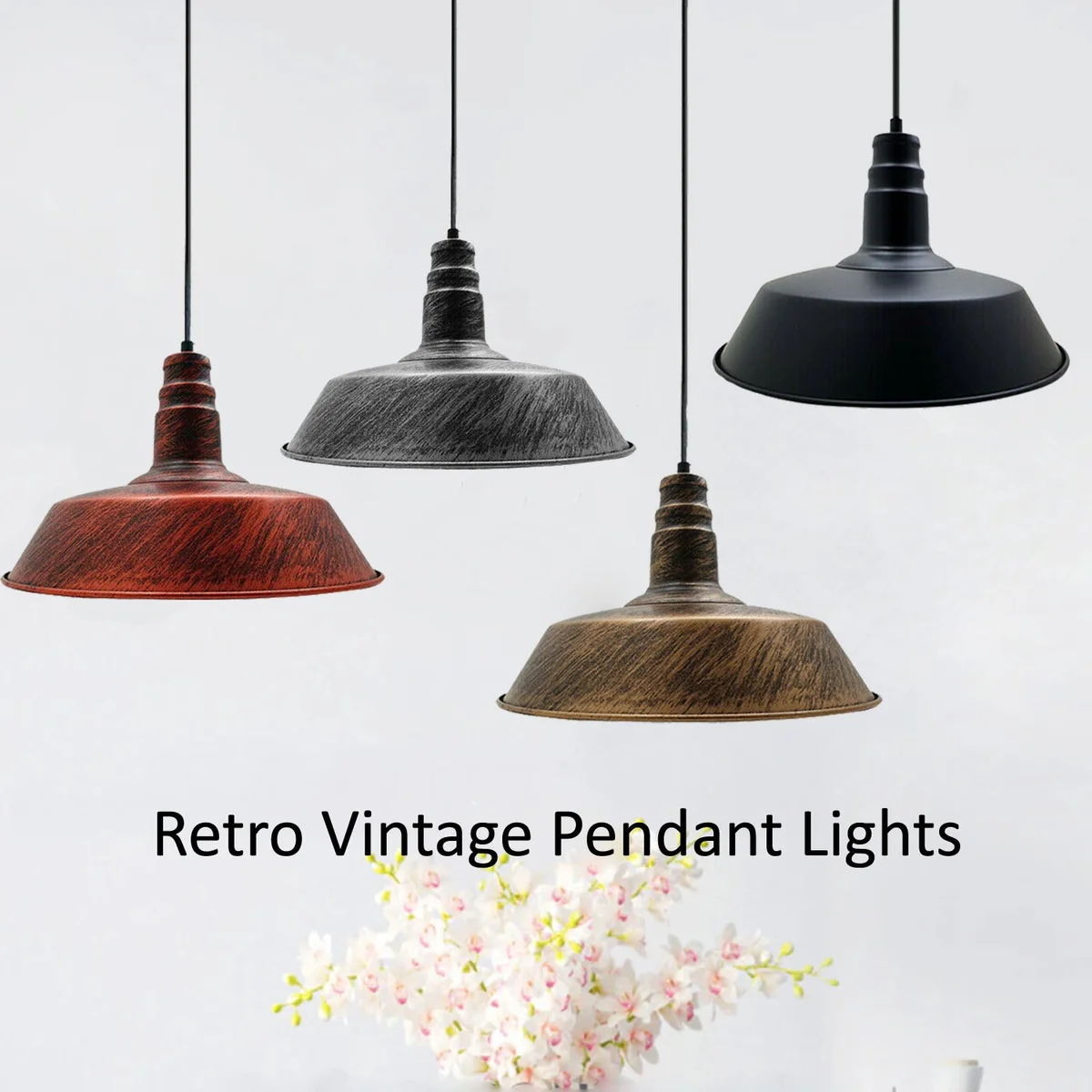 Retro style ceiling lamp with a slotted metal frame, hung by a 95cm cable, suspended from a beam, brushed silver finish