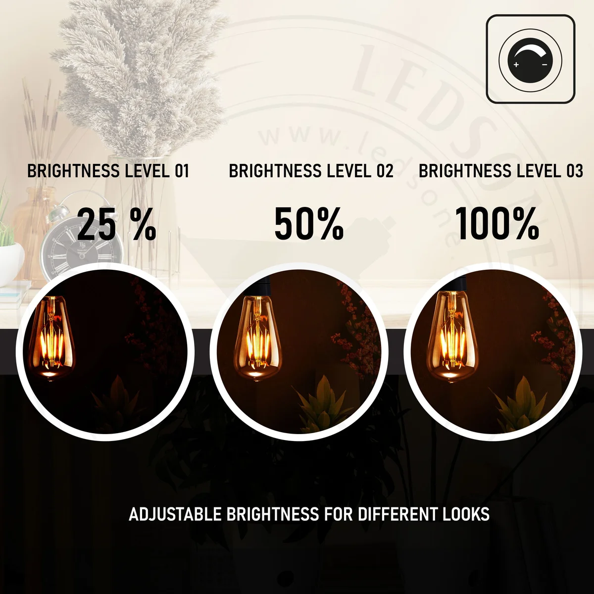 B22 LED bulbs: amber glass Edison‑style 4 W filament light with visible thin filaments