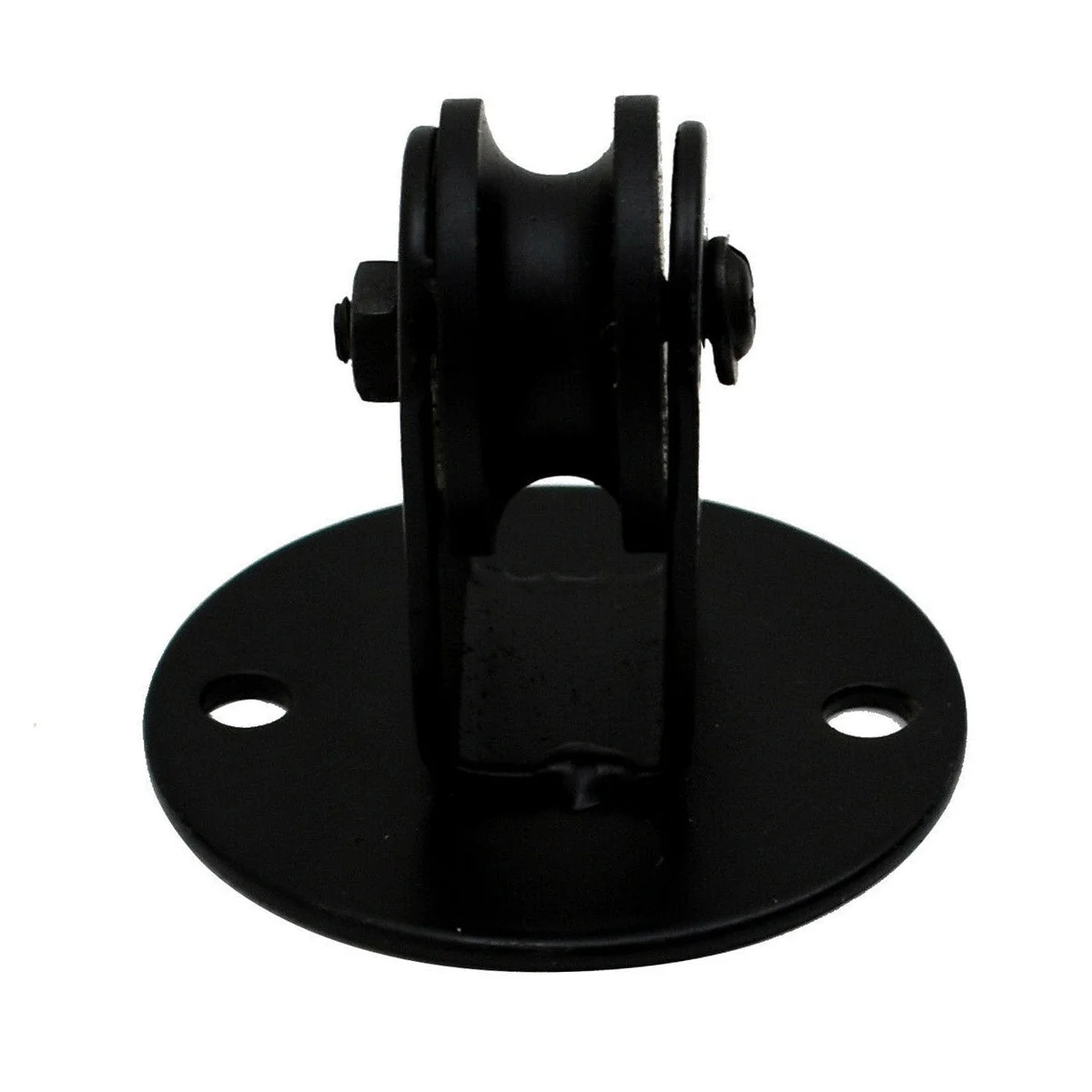Black and white pully made of iron, 45 mm outer diameter, 8 mm hole, 18 mm height, suitable for spider pendant lights.