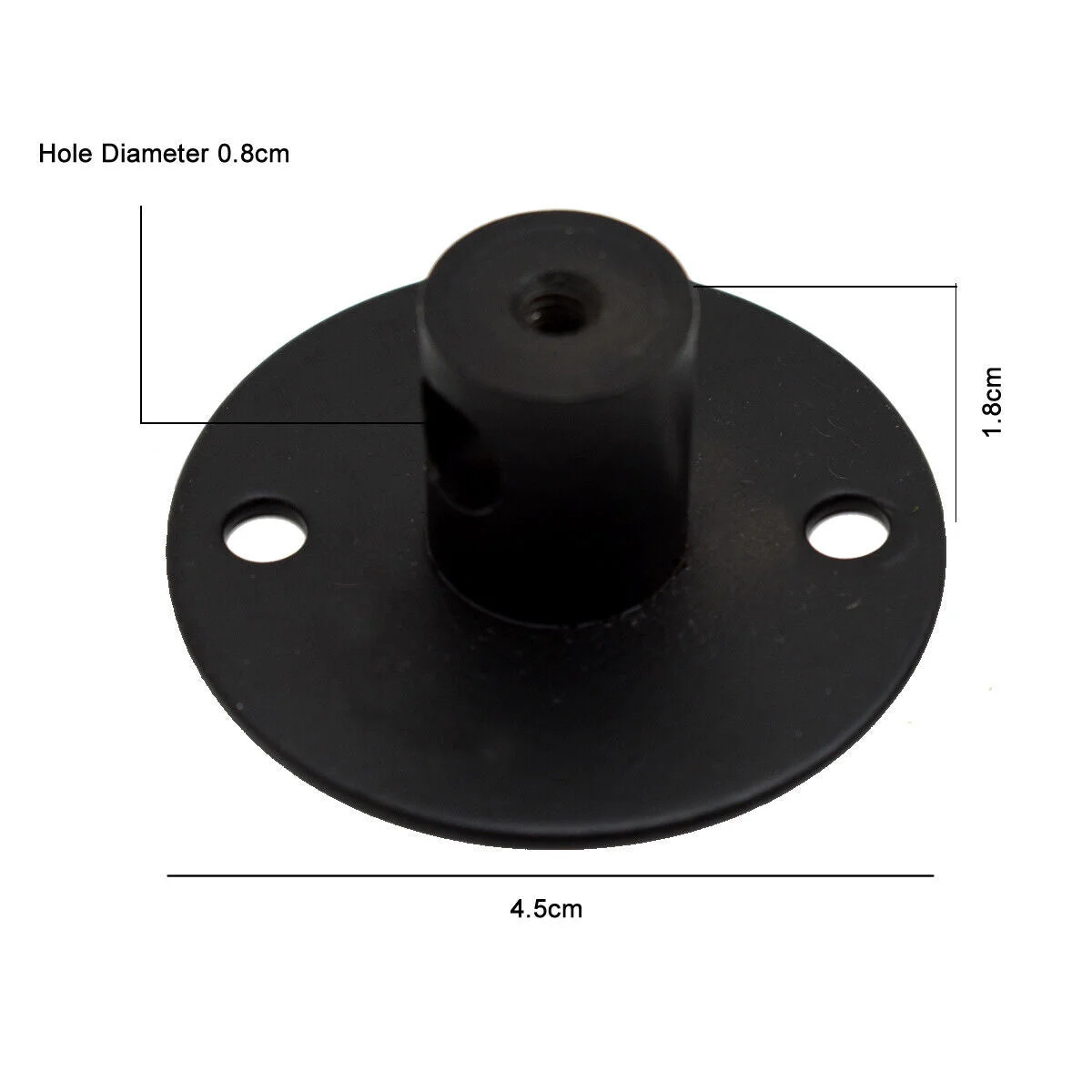 Iron spider light accessories – black and white hook plate holder with 45 mm outer diameter, 8 mm inner hole, 18 mm tall.