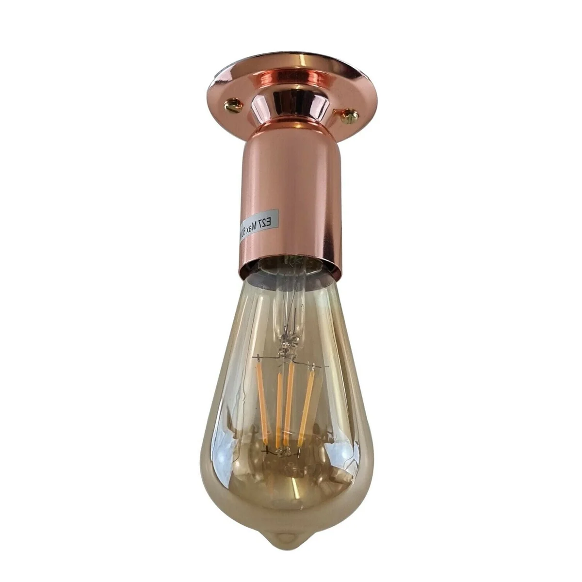 Rose Gold minimalist wall light with compact 7.5cm rose and 4cm lamp holder, sleek metal finish, for wall or ceiling.