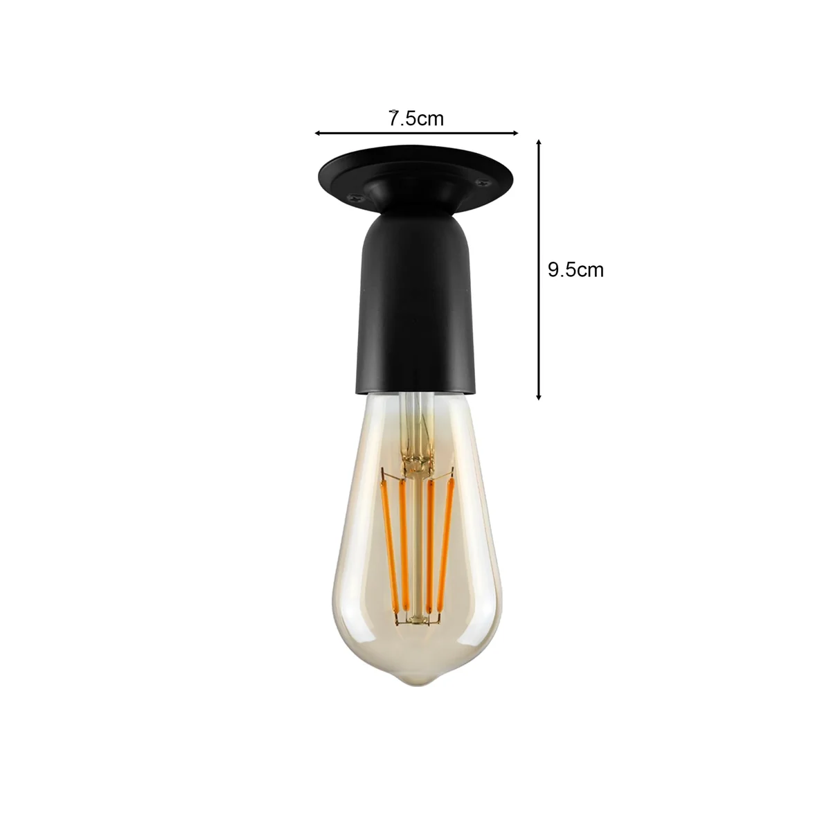 Rose gold minimalist E27 ceiling light with compact 7.5cm rose and 4cm lamp holder, suitable for wall or flush‑mount use.