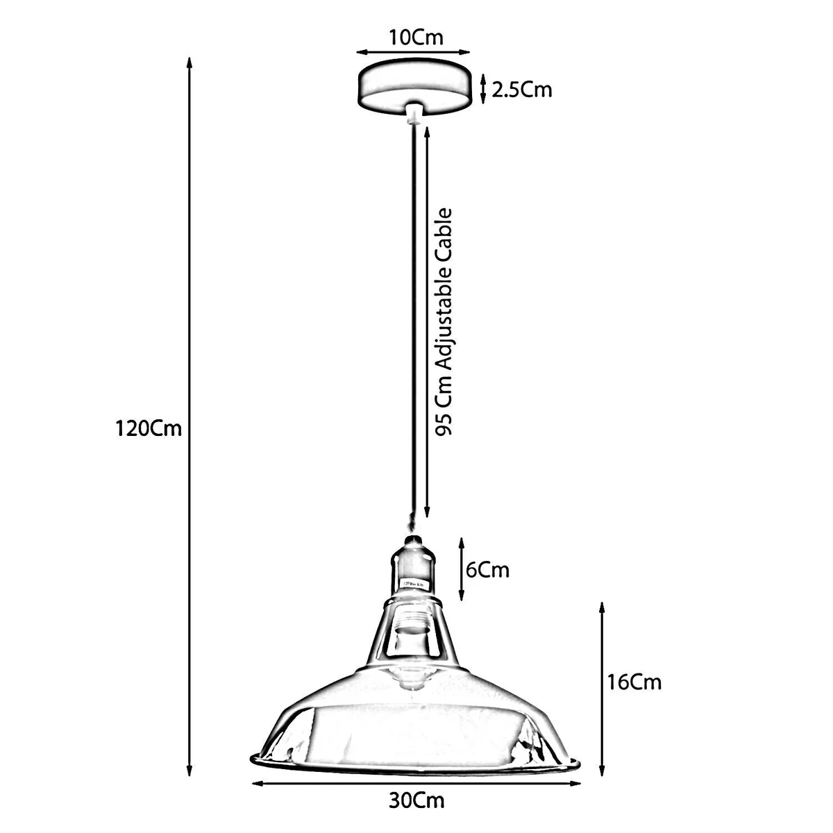 Green adjustable height pendant light with metal housing, PVC cable, and simple shade
