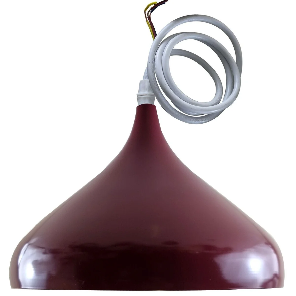 Antique hand‑painted white dome pendant with angled metal hood, suitable for sloped ceilings – indoor ceiling light