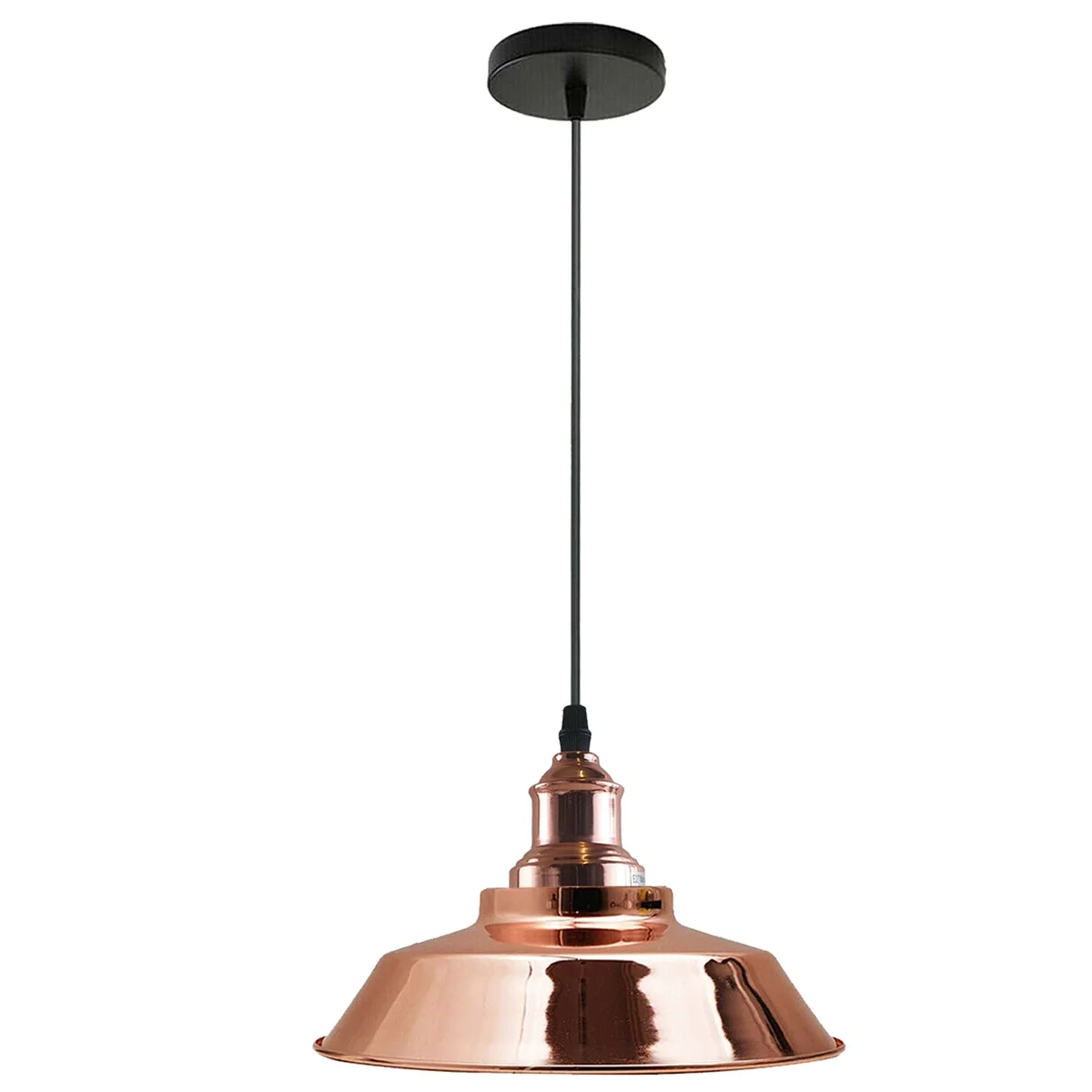 Brushed metal bowl pendant with white hood, angled base for sloped ceilings, part of modern industrial lighting.