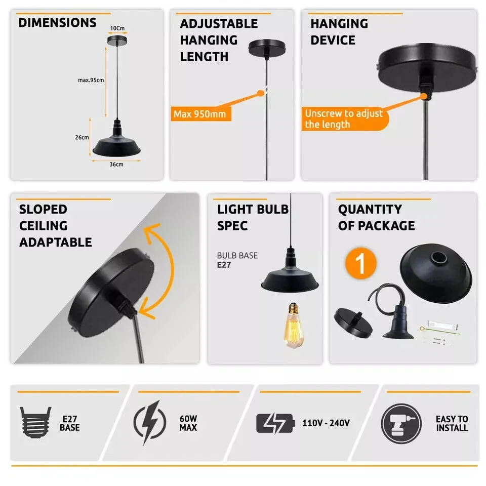 Brushed silver metal dome ceiling E27 base light shade, vintage style, 10 cm height and 10 cm diameter.