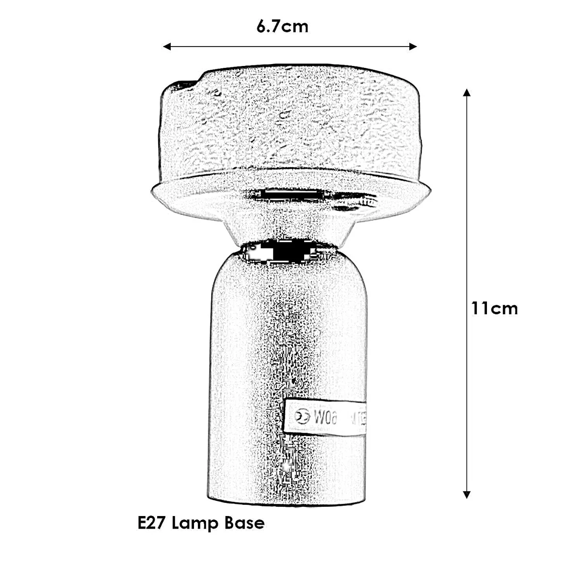 E27 bulb ceiling light with galvanized metal frame, rust‑coloured vintage industrial style, 6.7cm diameter, rose gold accents.