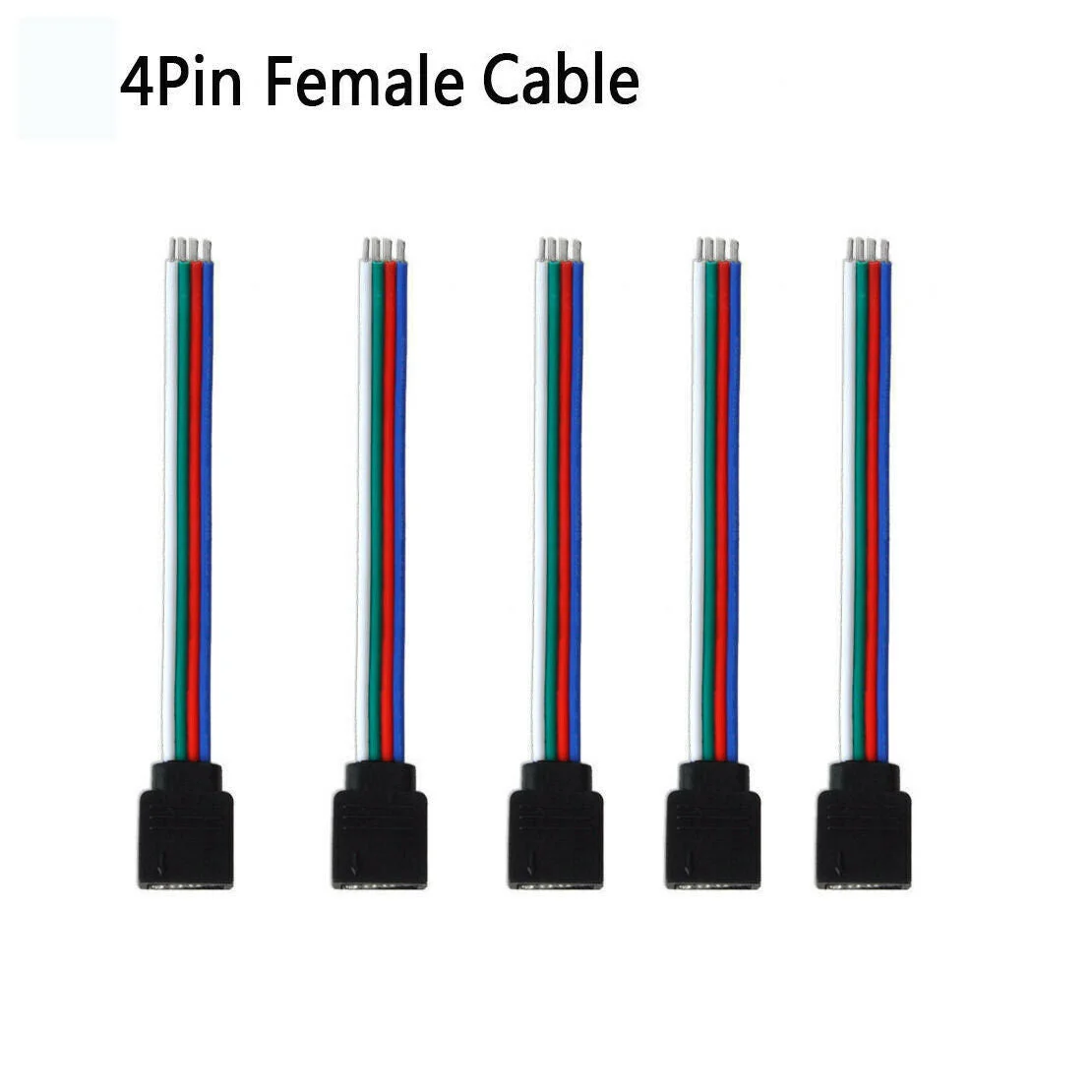 Single 4-pin female LED strip connectors in a compact packaging