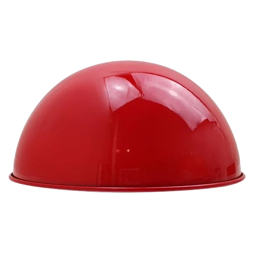 40cm metallic modern dome lampshade hanging, reflecting light with a shiny interior, fitted with a reducer plate.