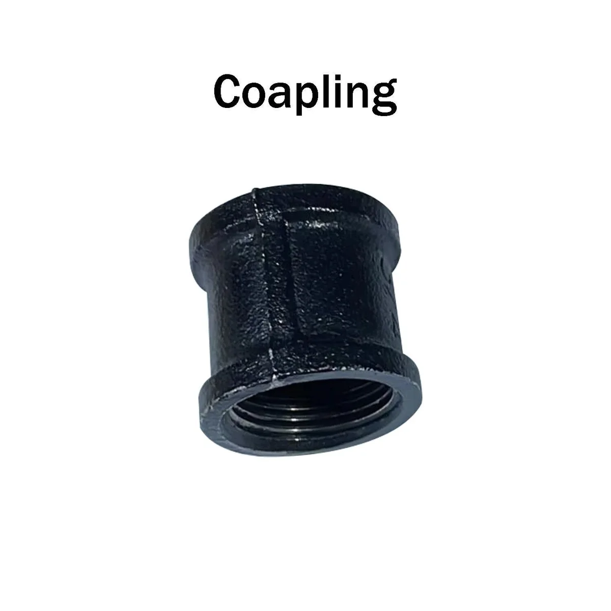 3/4 inch black cast‑iron pipe fitting with threaded flange, ready for DIY industrial/steam‑punk projects.