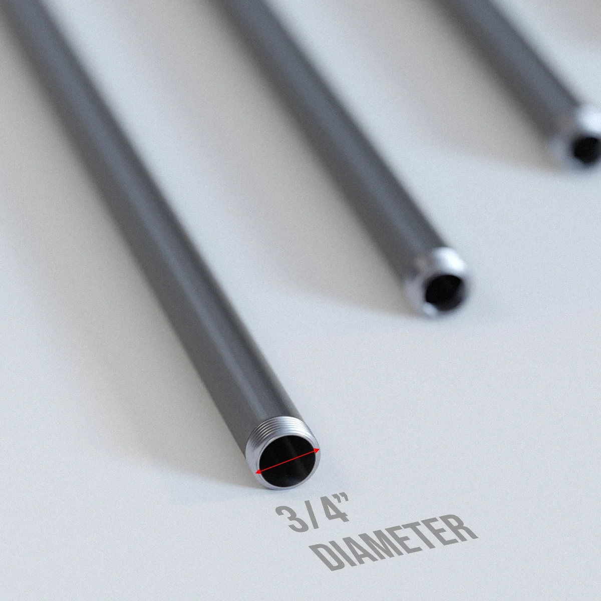 3/4 inch BSP fitting – raw cast iron malleable iron barrel, uncoated threaded for industrial lighting.