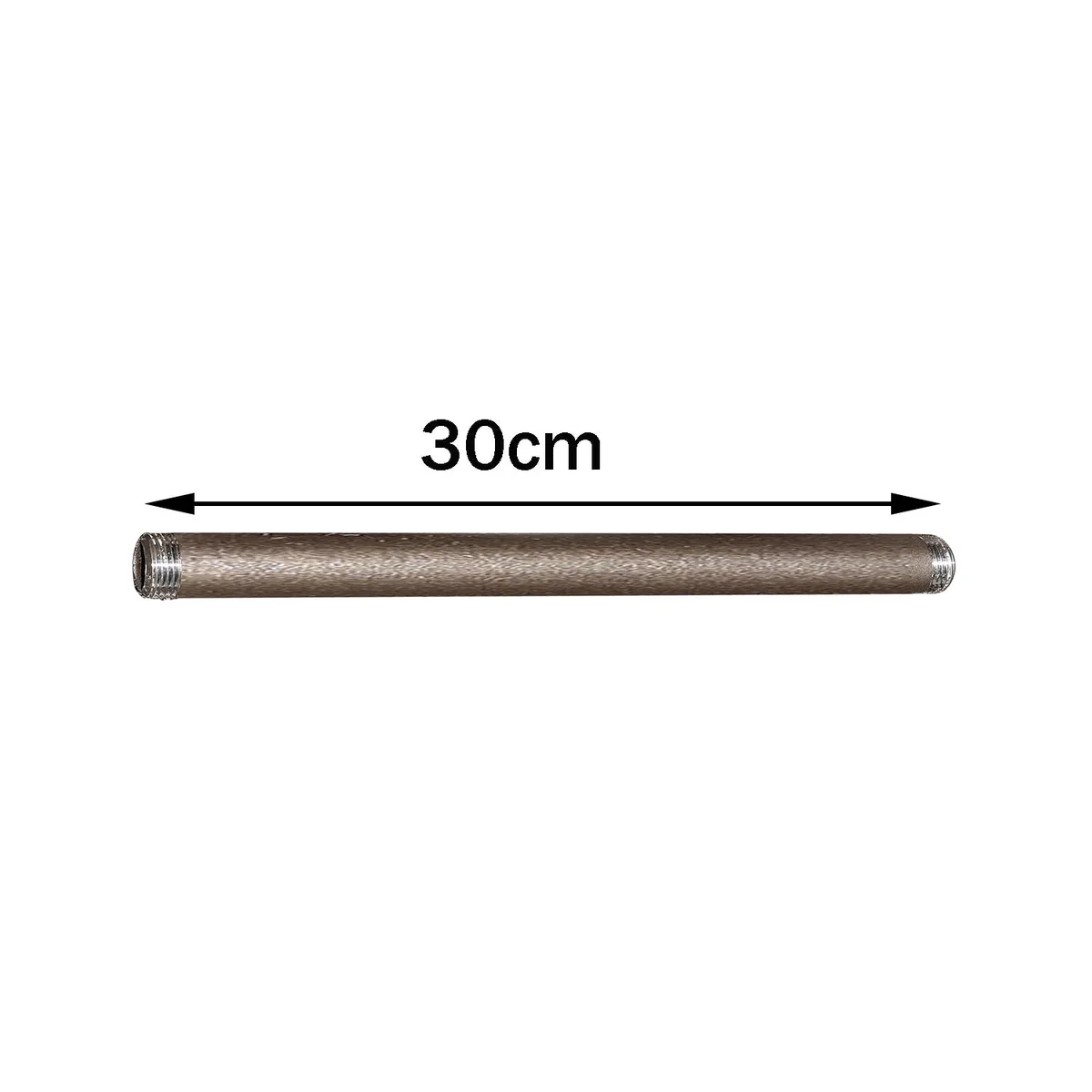 Raw cast iron 3/4" BSP barrel fitting for industrial pipe light, featuring uncoated finish and threaded connection.