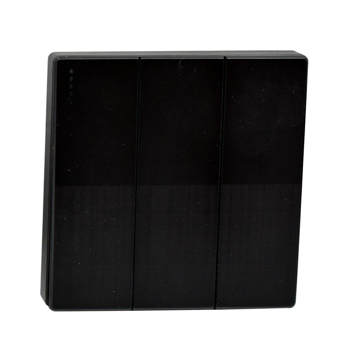 Screwless wall switch in brushed gold, single‑gang layout on a flat white wall.