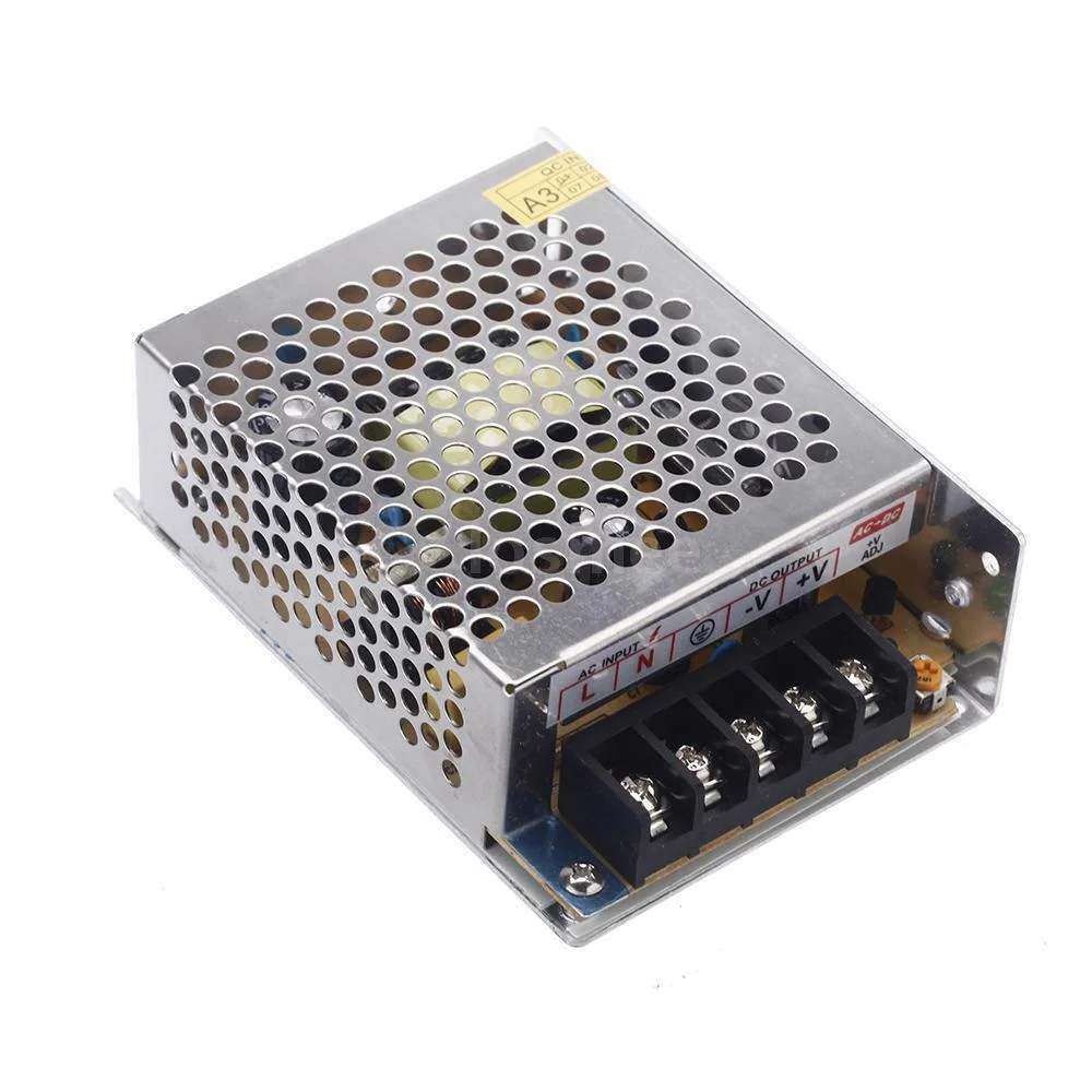 Metal case MR16 LED transformer with aluminium base, labeled DC5V, 240V input, 5V output, indoor use only