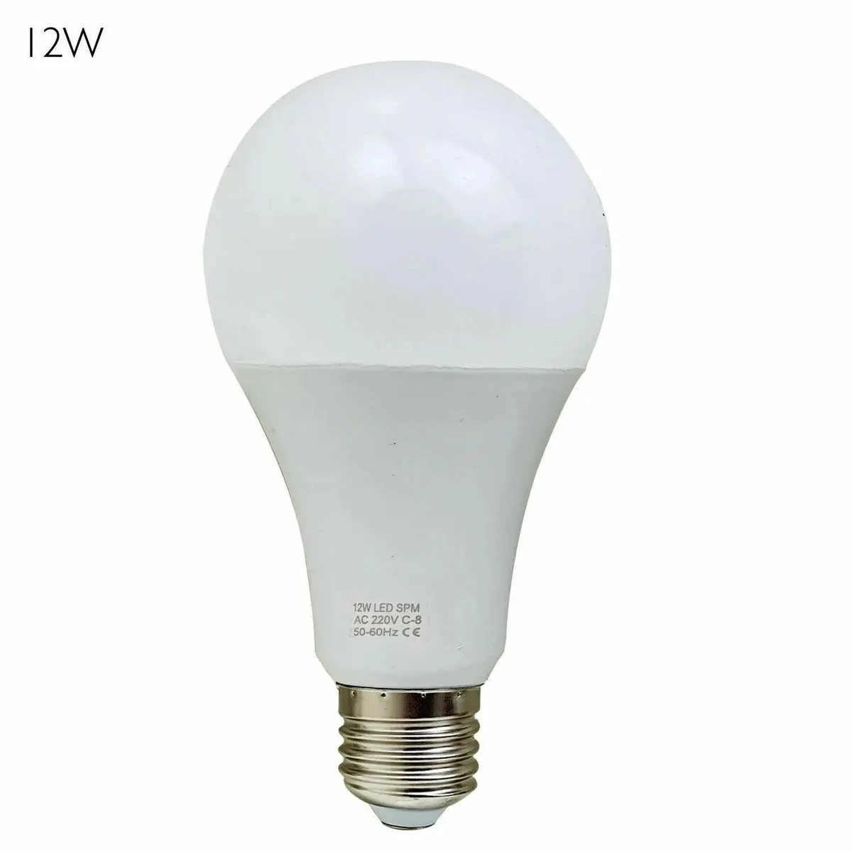 Bright white 12W E27 LED globe bulb with globe shape and 360° beam, labeled LEDSone.