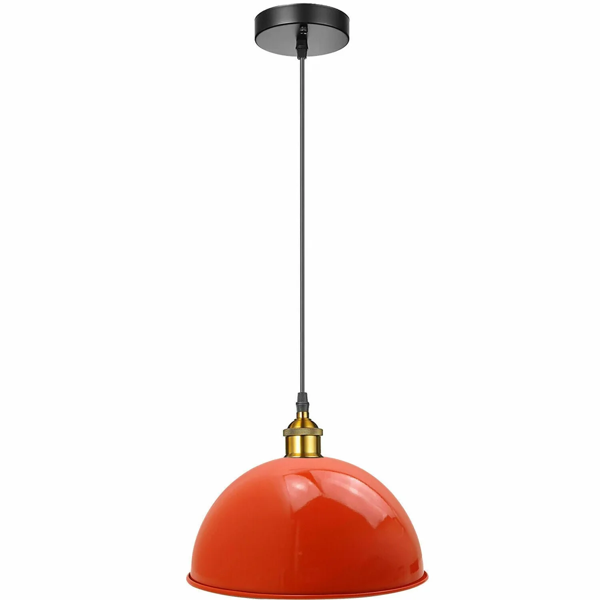 Orange metal modern ceiling lampshade hanging from ceiling, pendant light with E27 holder