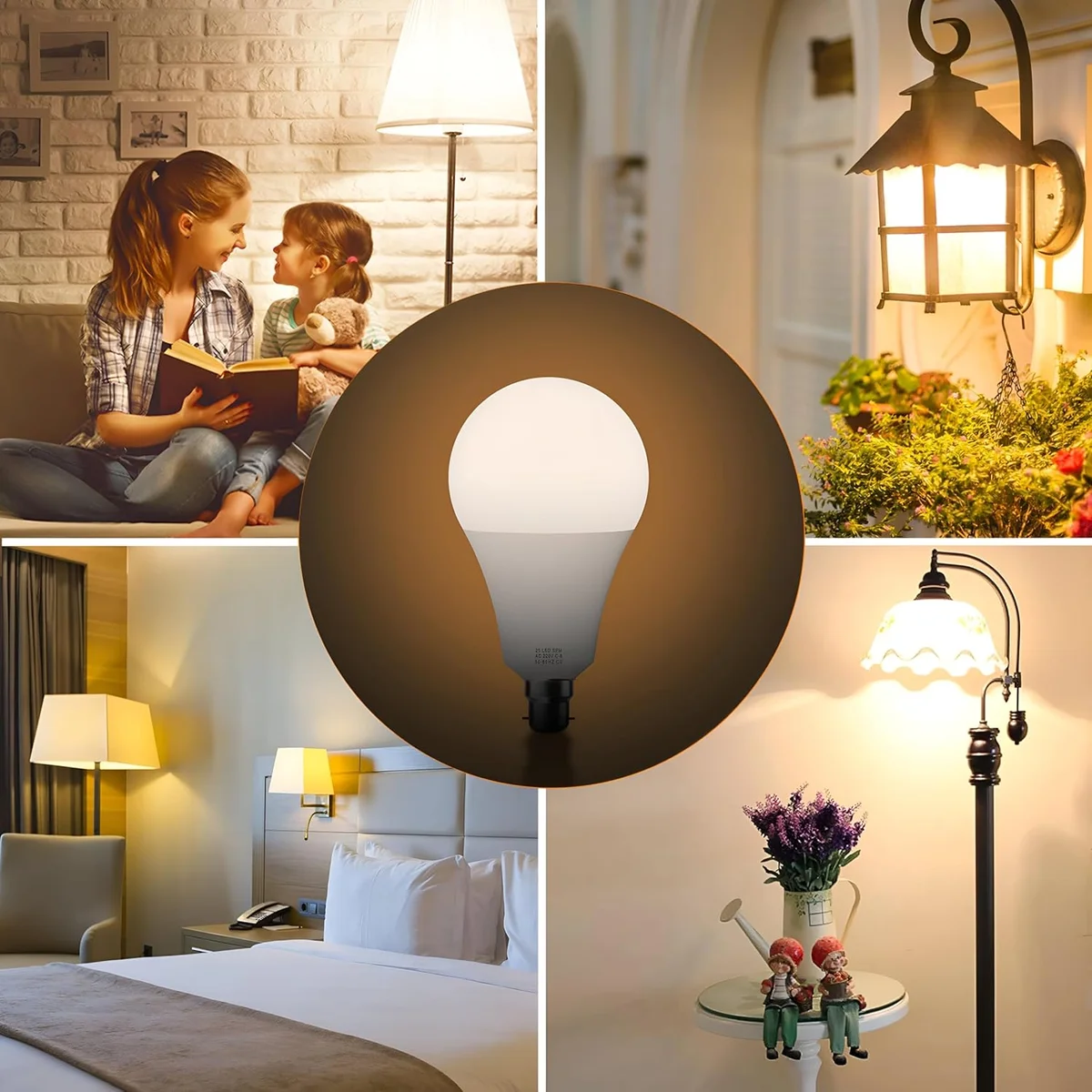 Frosted warm white LED GLS A60 globular bulb with B22 base, 12 W, suitable for LED light fitting