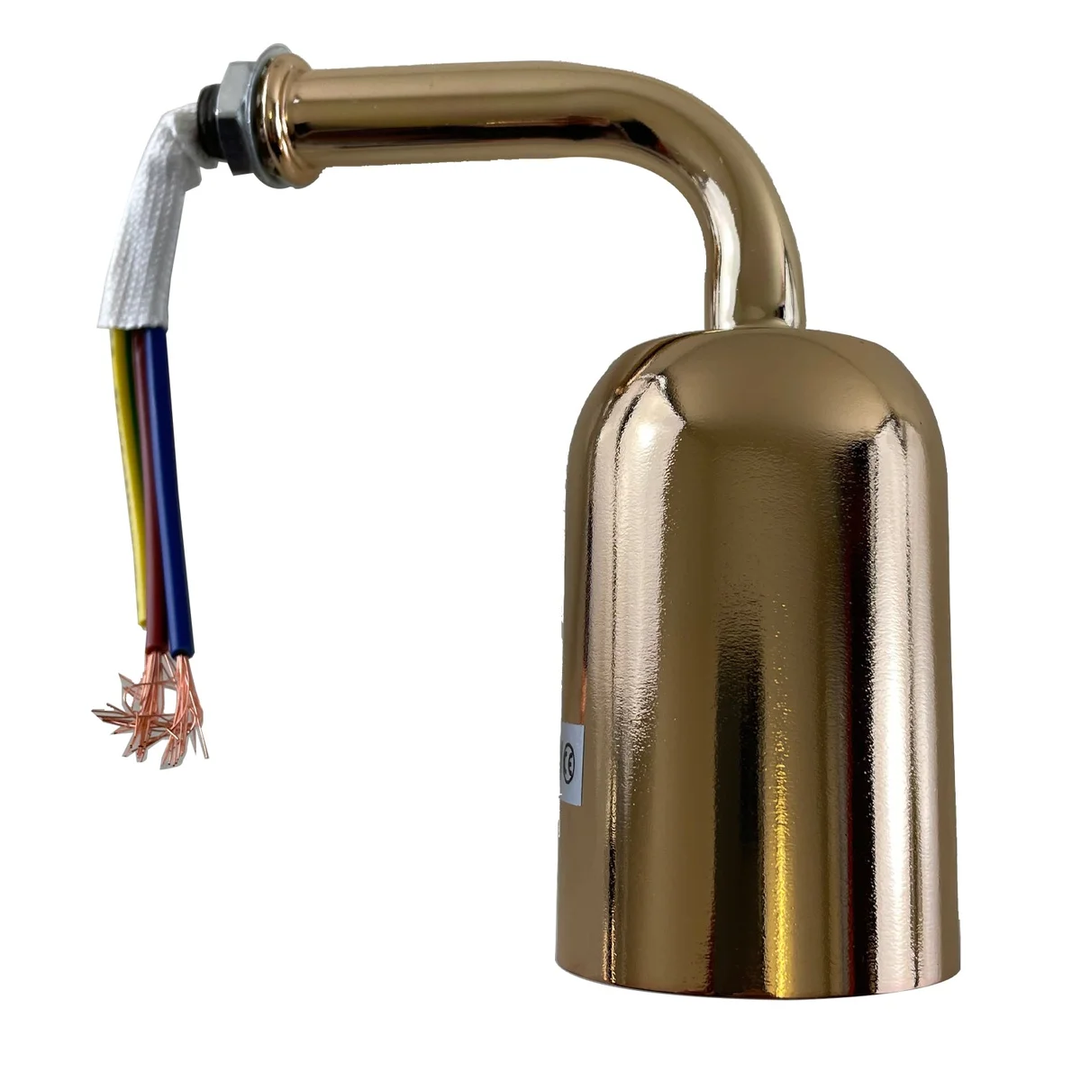 Industrial wall lamp fitting in metal with arm, retro style, E27 socket, part of a kit for indoor use.