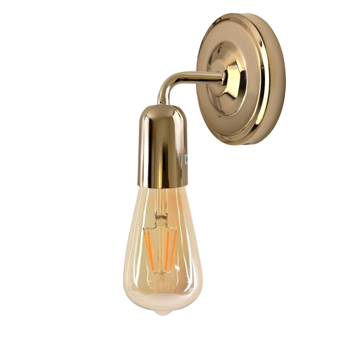 Metal wall lamp holder with arm, industrial/retro design, E27 socket, suitable for indoor use.