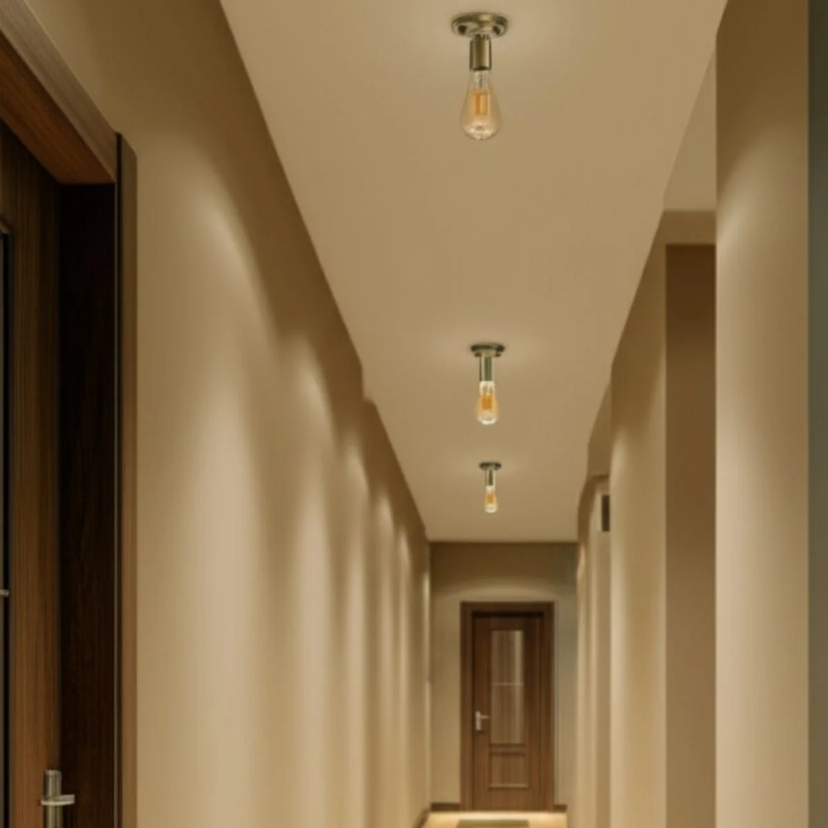 Green E27 brass lamp holder, 10.8cm x 2.5cm, metal base with E27 socket for any bulb