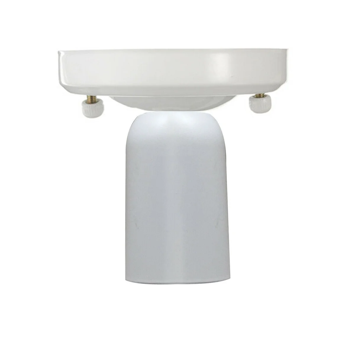 White metal flush mount E27 ceiling light, 10.8cm diameter holder, ideal for retro décor.