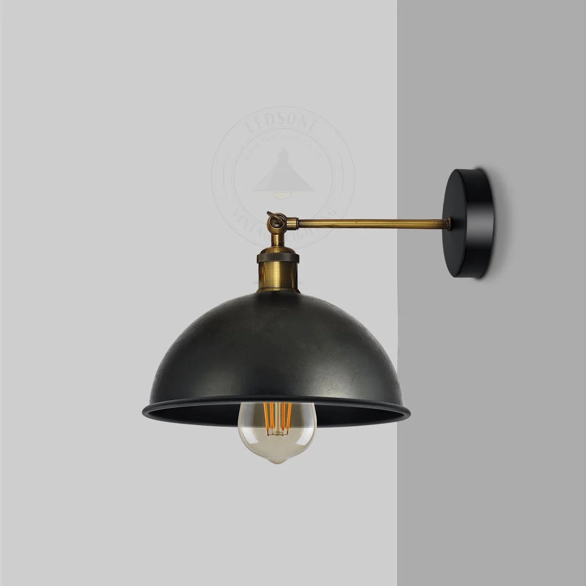 Modern wall lights: a sleek metal dome sconce in white, featuring a round shade mounted on a wall, ready for installation.