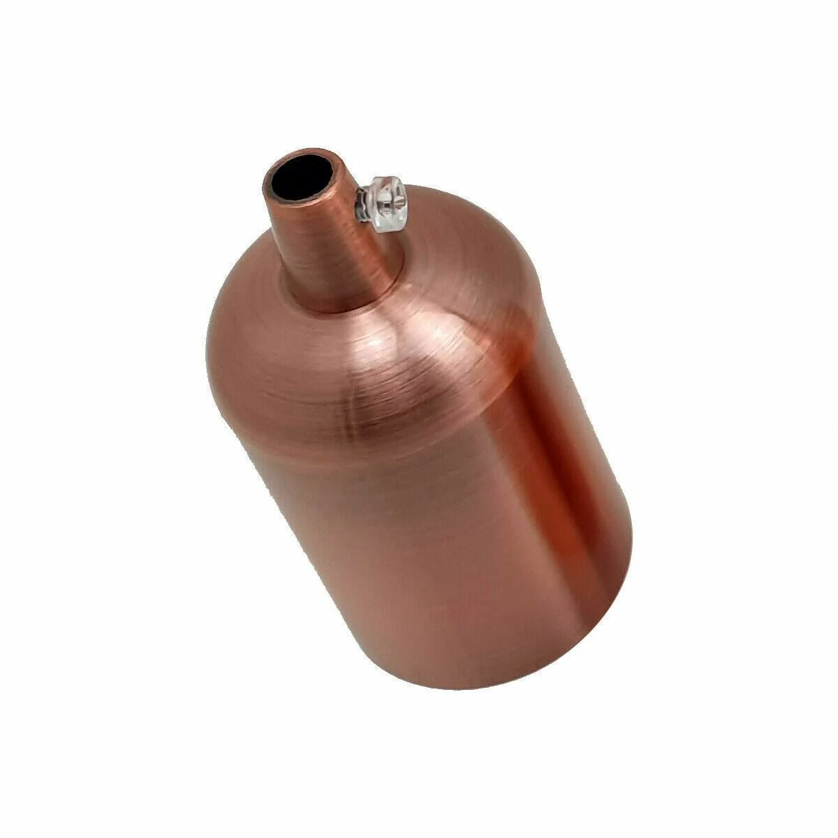 E27 metal lamp holder, polished vintage metal, compatible with LED, CFL, halogen, 8.4 cm height, 4 cm diameter.