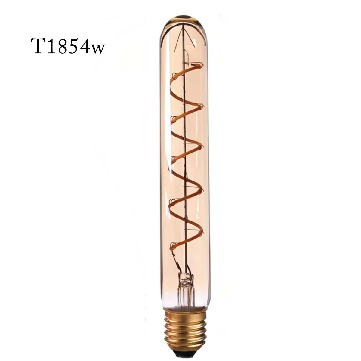Three warm‑white LED E27 filament bulbs with curved heart‑shaped glass filaments arranged together.
