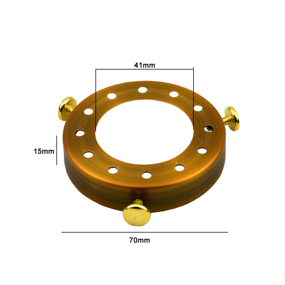 Yellow brass lamp shade fitter, metal cap with 7cm diameter and 1.5cm height, fits 4.1cm socket hole.