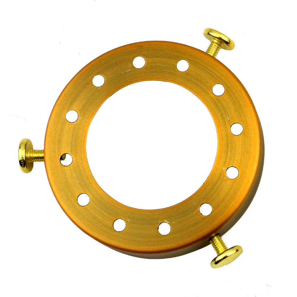 Yellow brass lamp part: metal cap, round with central hole, diameter 7cm, height 1.5cm, used for pendant light fittings
