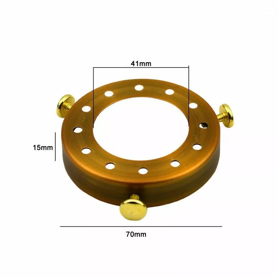Lamp shade fitter rose gold, 7 cm diameter metal cap with polished finish for pendant light socket holder