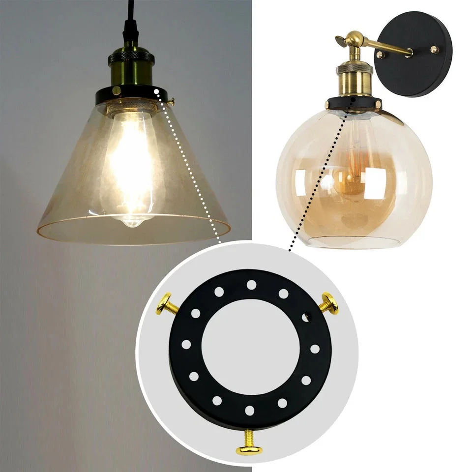 Rose gold lighting accessory: metal lamp shade cap with 7cm diameter, 1.5cm height, polished finish for pendant sockets