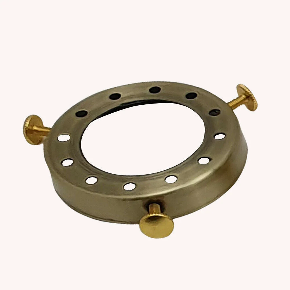 Green brass lamp shade cap fitting for pendant light socket holder, metallic finish