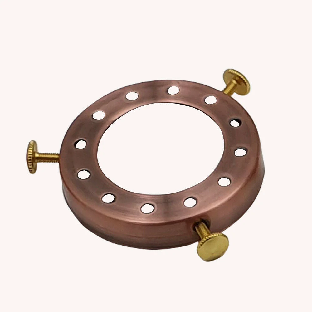 Copper lampshade fitter cap: metal cap with 4.1cm central hole, 7cm diameter, 1.5cm height