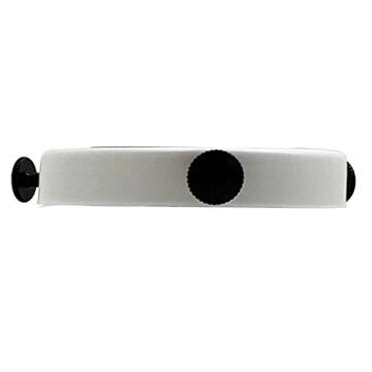 White shade ring with black screw lamp shade cap, metal 7cm diameter and 1.5cm height.