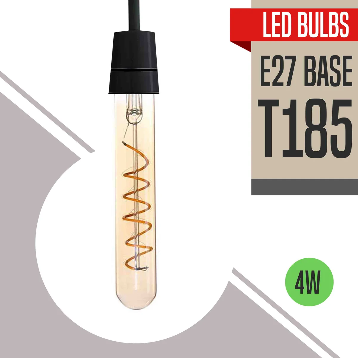 4W LED bulb, vintage amber filament design, transparent glass bulb with metal bayonet base.