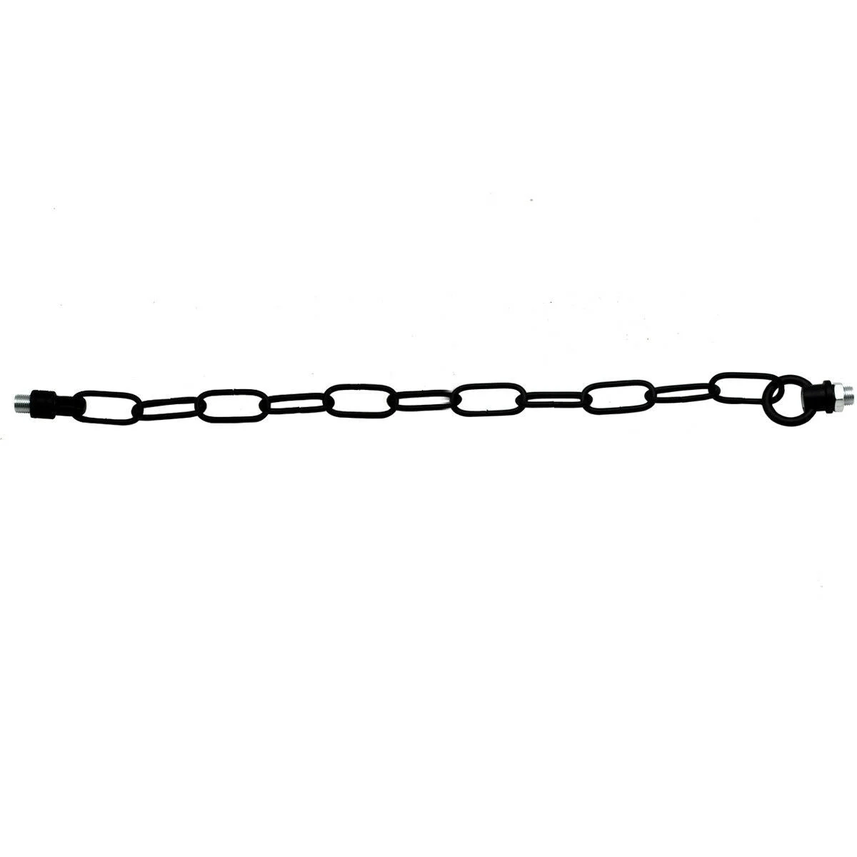 Black open link chain, 90cm, 38mm x 16mm links, flexible, suitable for hanging pendant lights and chandeliers.