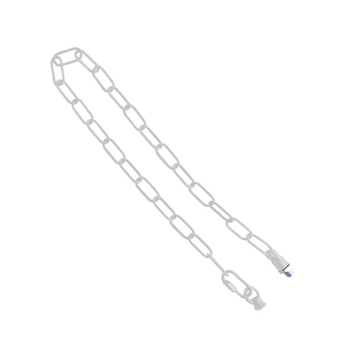 White decorative light chain with open steel links, 85cm white finish, used to support pendant lighting.