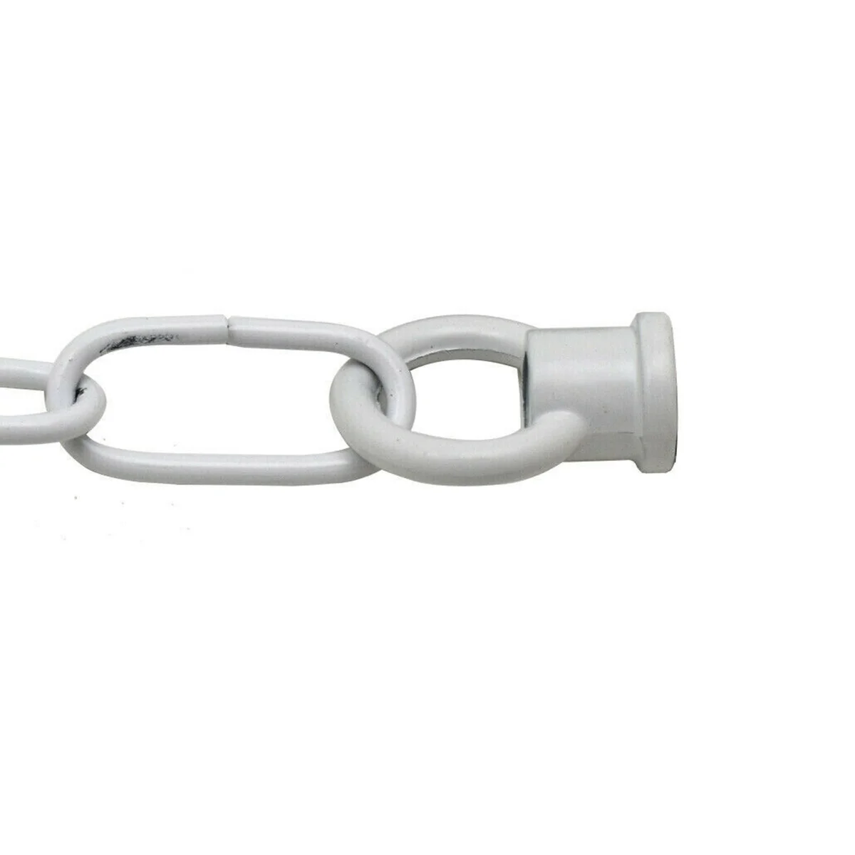 White open link light chain with steel links, 850mm long, 8kg load capacity
